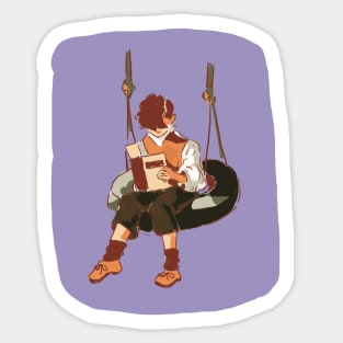 boy reading Sticker